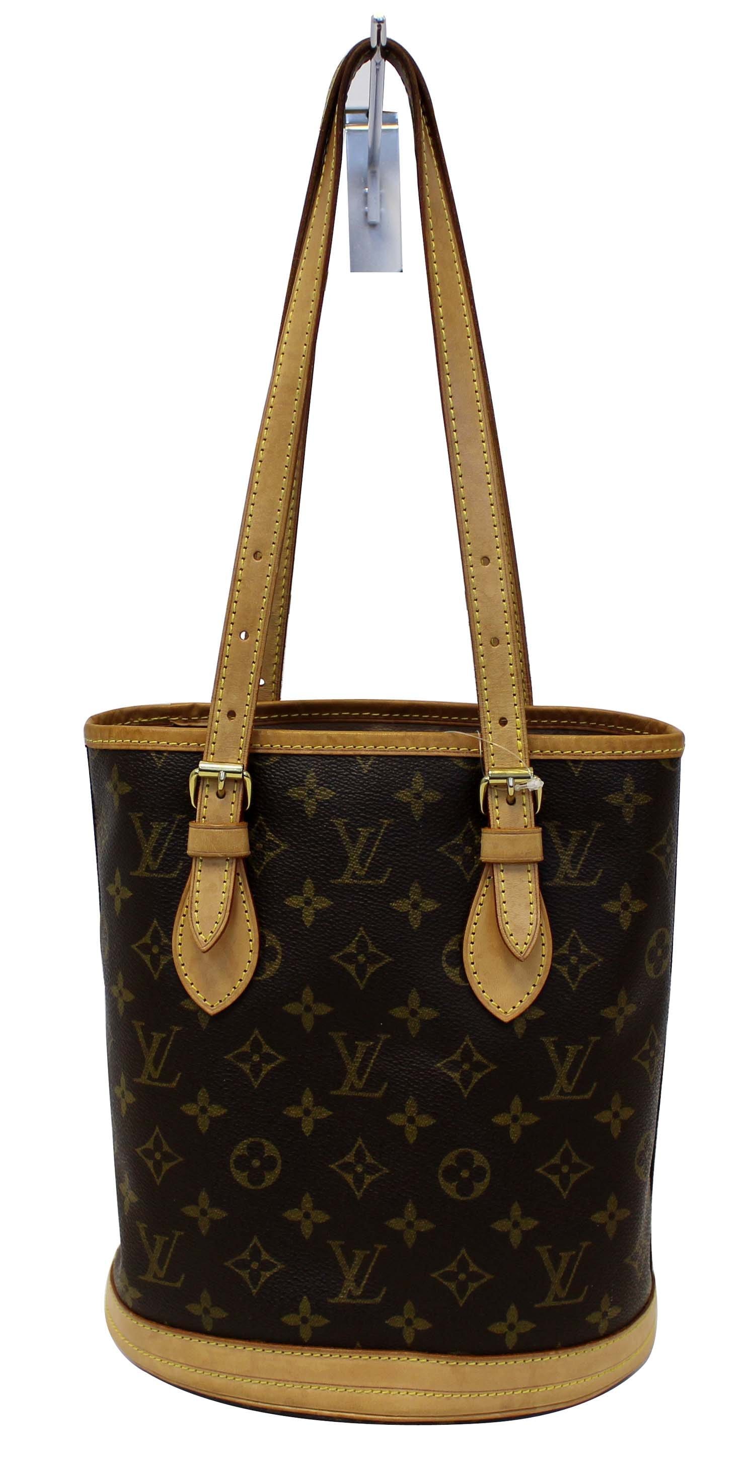 LOUIS VUITTON Monogram Canvas Petit Bucket Shoulder Bag E4149