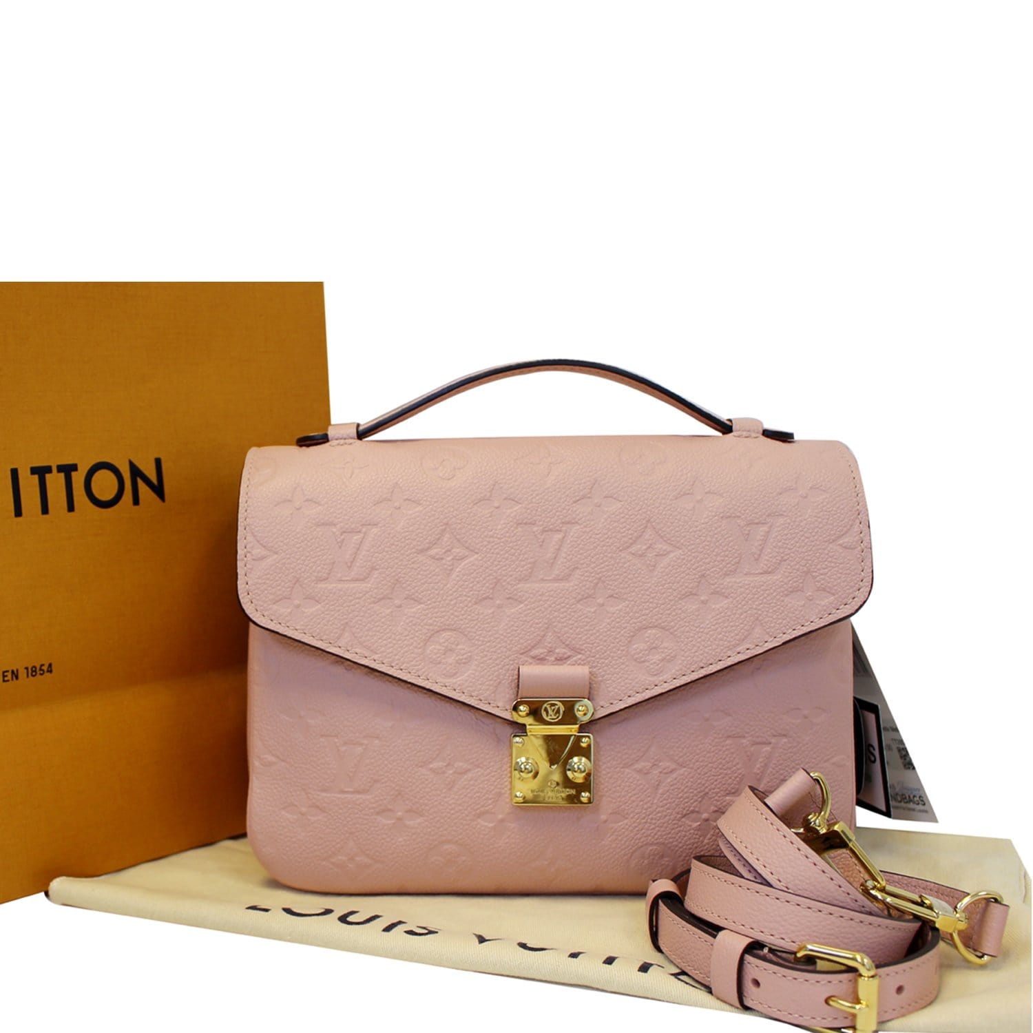 MINT! Louis Vuitton Pochette Metis Rose Poudre Pink Empreinte Leather