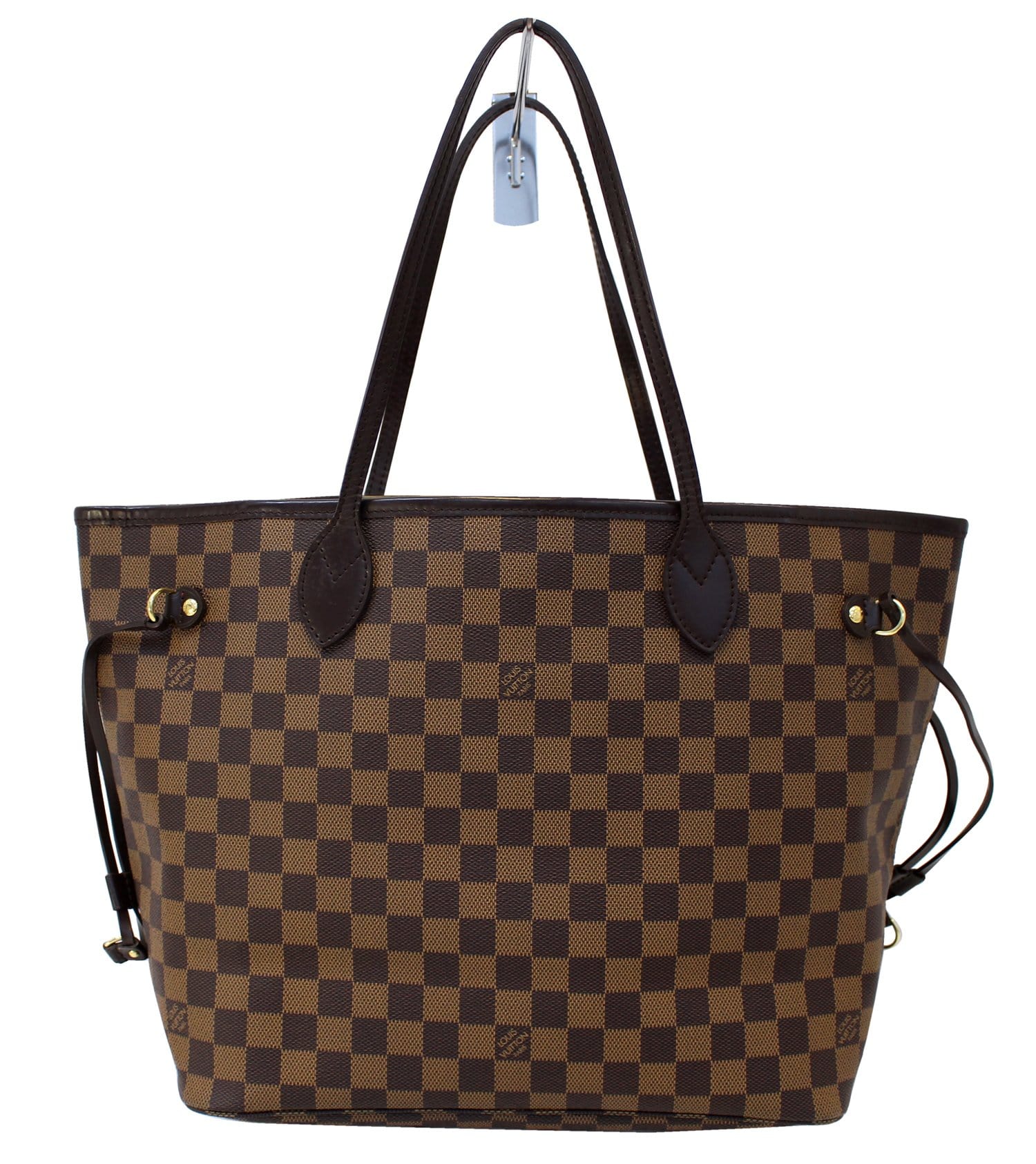 Louis Vuitton Damier Ebene Neverfull MM Shoulder Bag Canvas Purse Excellent  For Sale at 1stDibs