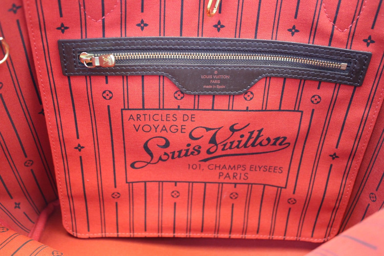 Authentic LOUIS VUITTON Neverfull MM Damier Ebene Shoulder Bag E3438