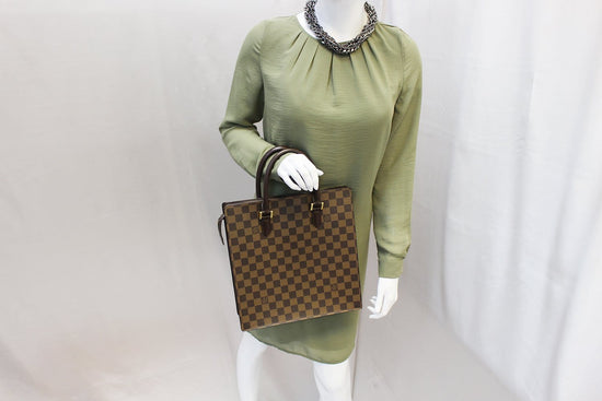 Louis Vuitton N51140 Damier Ebene Canvas Venice Sac Plat PM Document/  Laptop Tote Bag (MI0977)