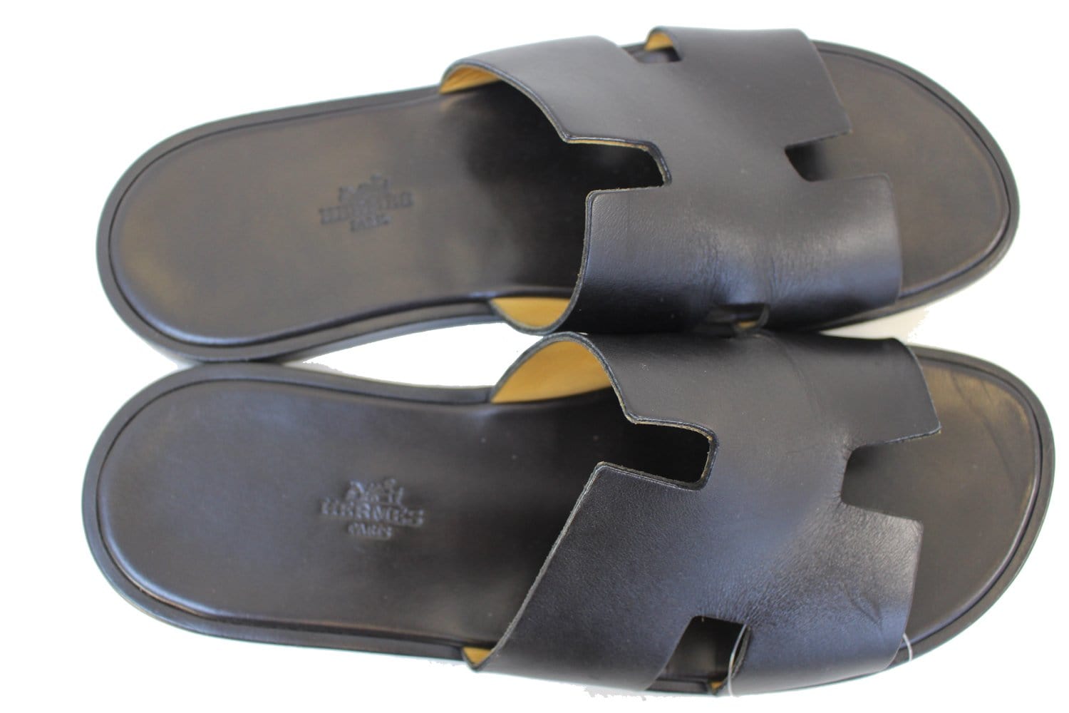 HERMES Izmir Black Men's Sandals Size 44