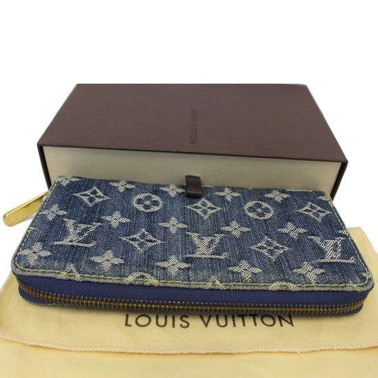 Louis Vuitton Mahina Long Wallet Zippy Wallet Denim Light Blue