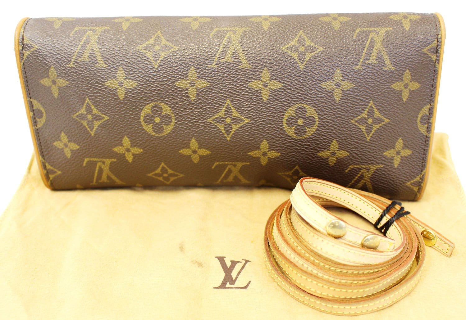 LOUIS VUITTON Monogram Canvas Pochette Twin GM Crossbody Bag E4116