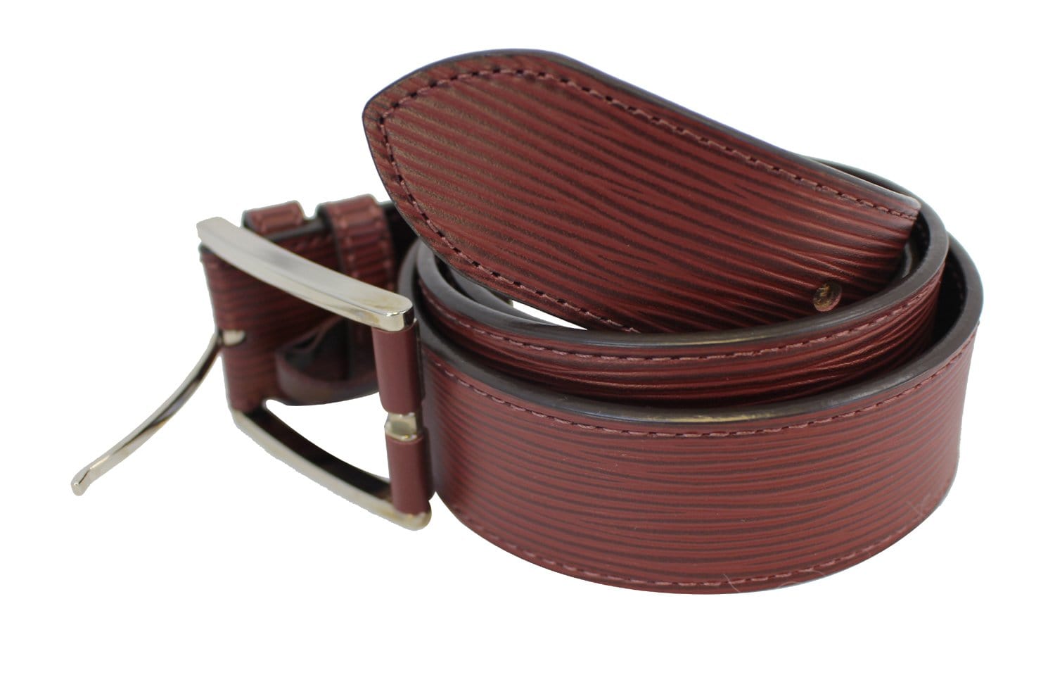 LOUIS VUITTON Legend Epi Leather Burgundy Size 36 Belt