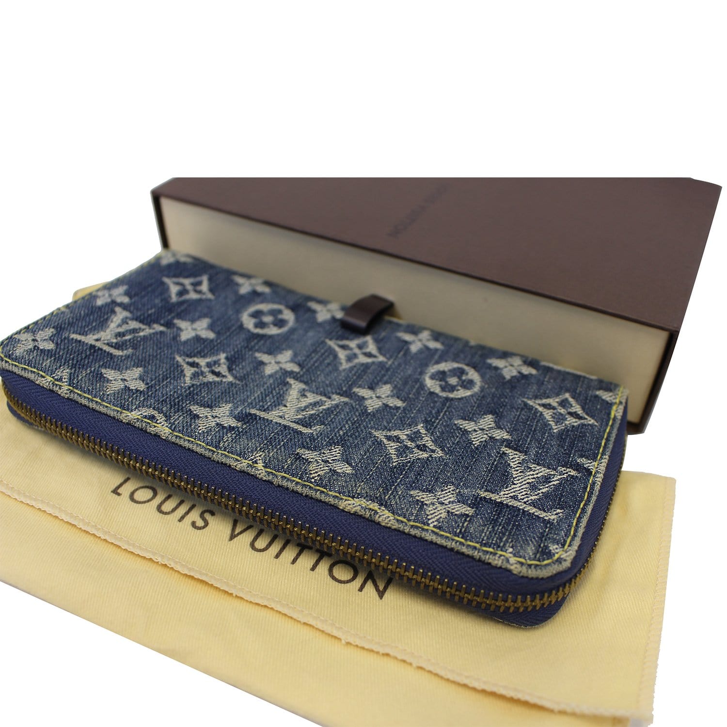 LOUIS VUITTON Blue Denim Monogram Zippy Wallet-US