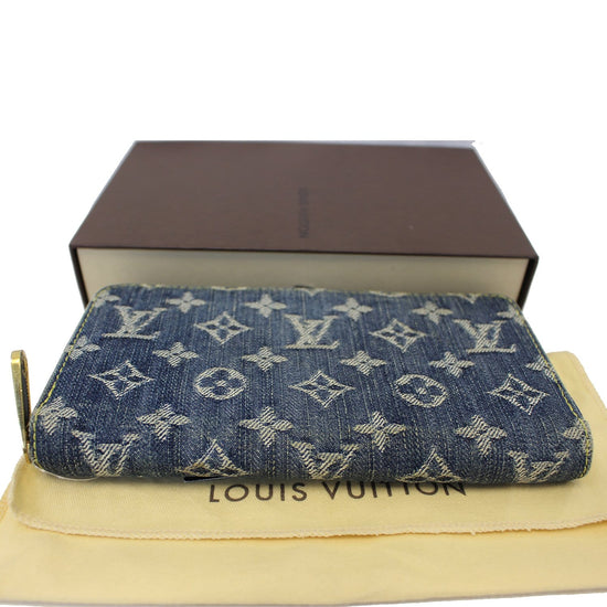Louis Vuitton Blue Monogram Denim Zippy Wallet Gold Hardware, 2007