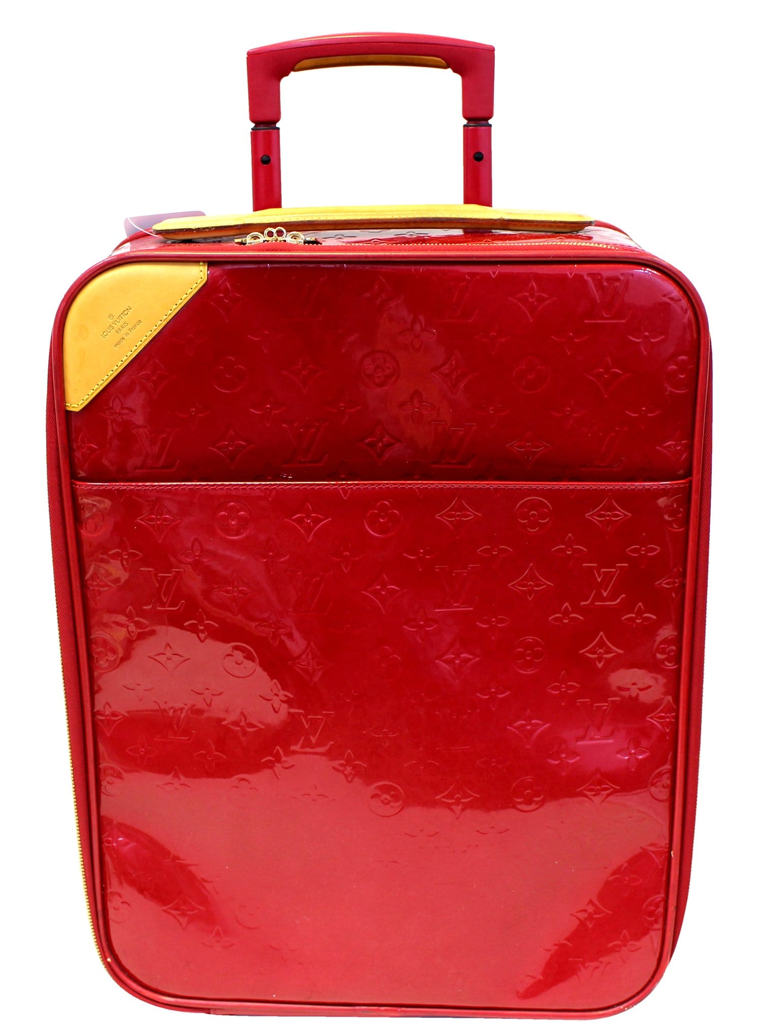 Louis Vuitton Red Monogram Vernis Pegase 45 Suitcase Bag Louis