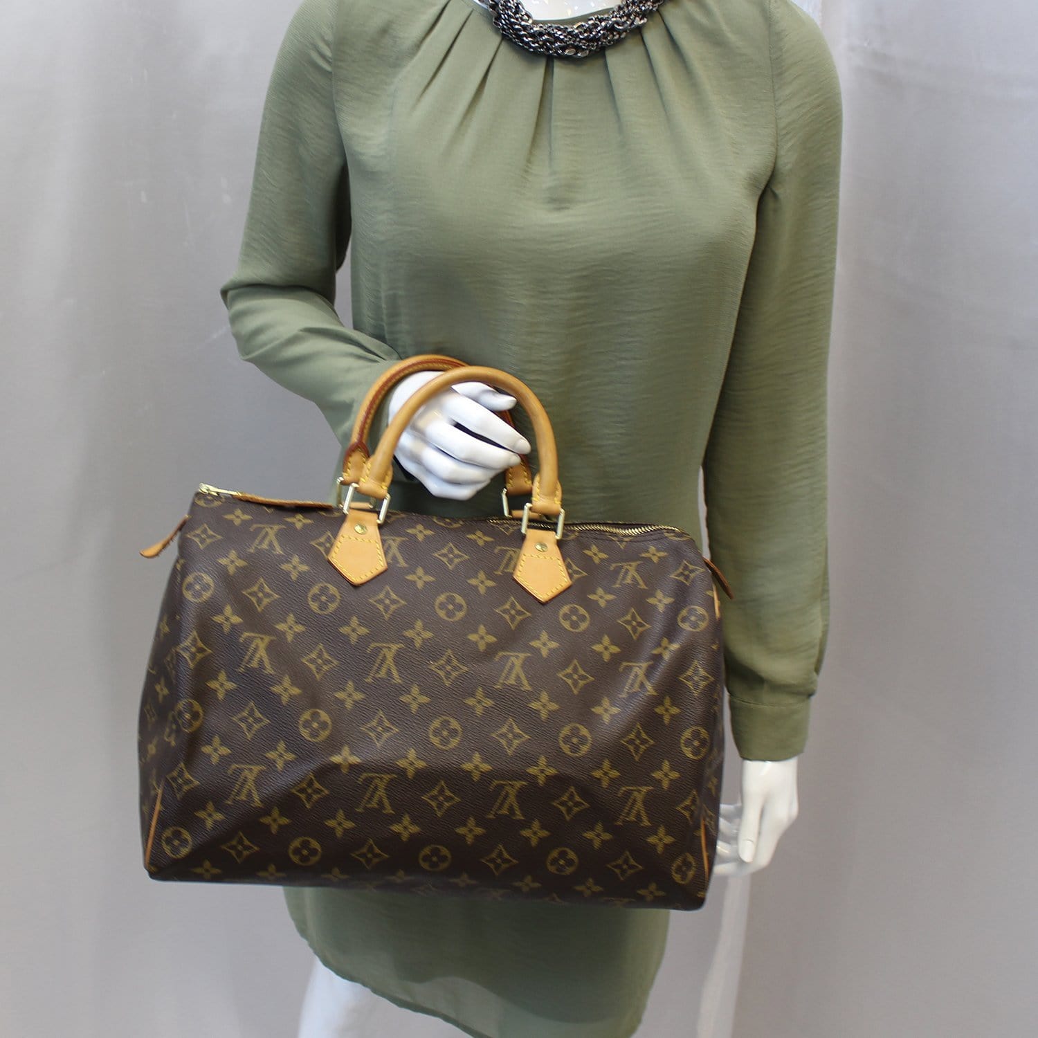 LOUIS VUITTON Speedy 35 Monogram Canvas Satchel Bag-US