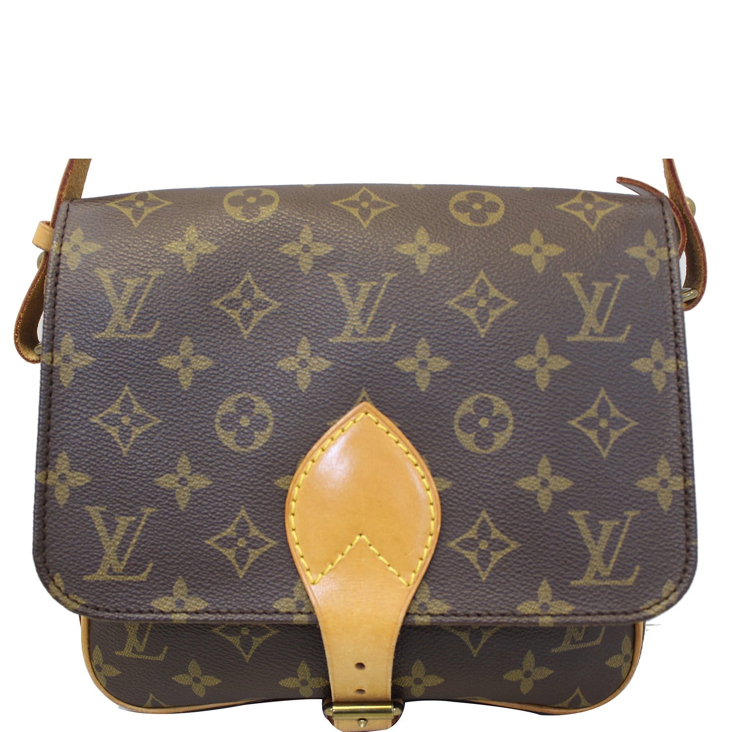 Brown Louis Vuitton Monogram Cartouchiere MM Crossbody Bag