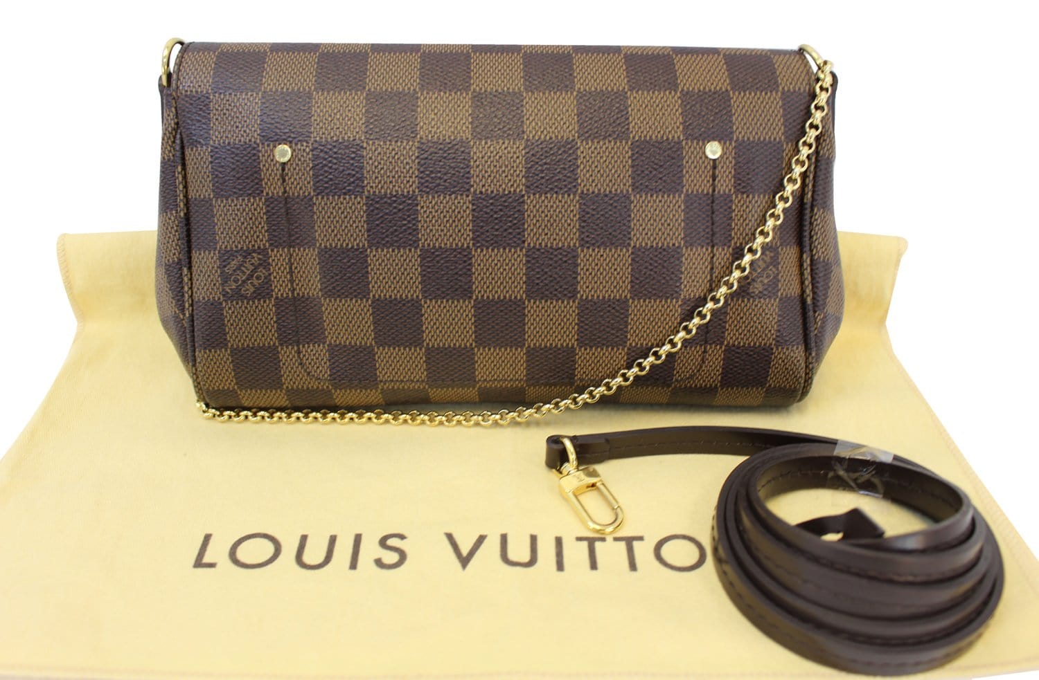 LOUIS VUITTON Vavin PM Damier Ebene Crossbody Bag Brown