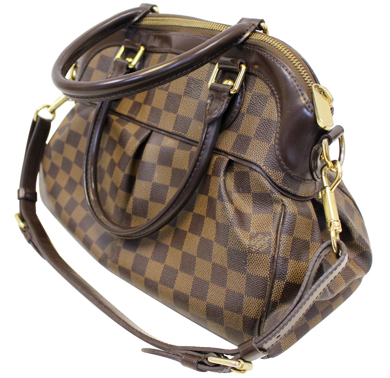 LOUIS VUITTON Damier Ebene Trevi PM Brown Shoulder Bag