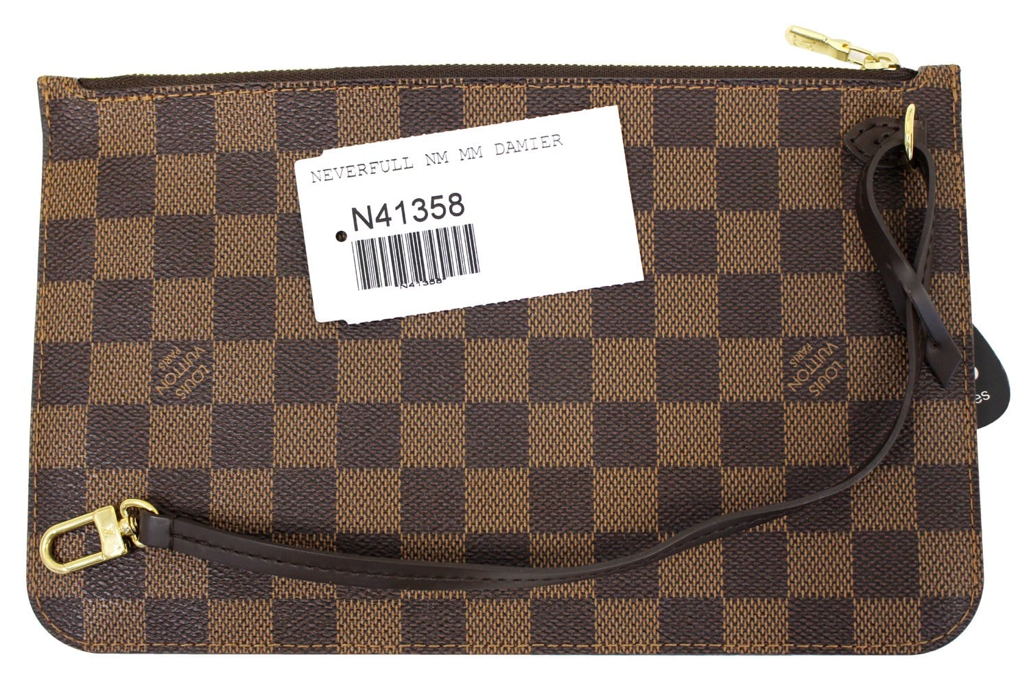 LOUIS VUITTON Damier Ebene Neverfull NM MM Pochette Wristlet