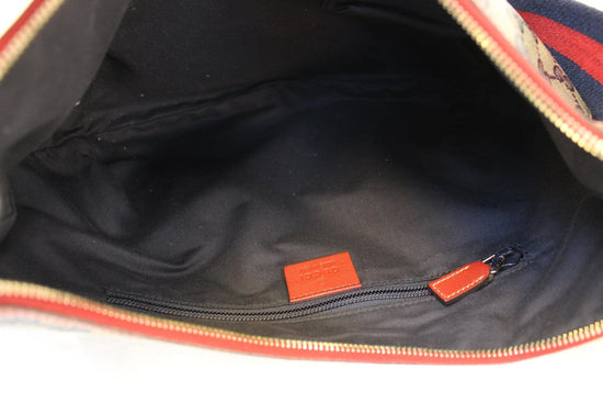 Gucci GG Canvas Messenger Bag Red Navy Blue