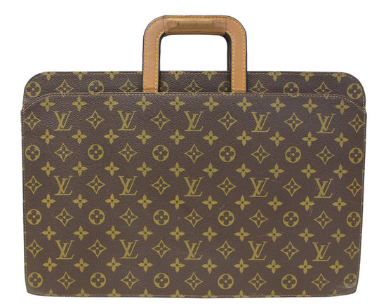 Vintage Louis Vuitton LV Brown Monogram Logo Attache Briefcase Bag