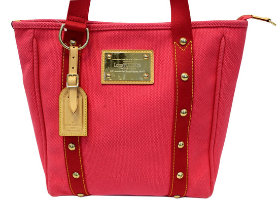 Louis Vuitton Red & Pink Canvas Antigua Cabas PM QJB0QF0ERF000