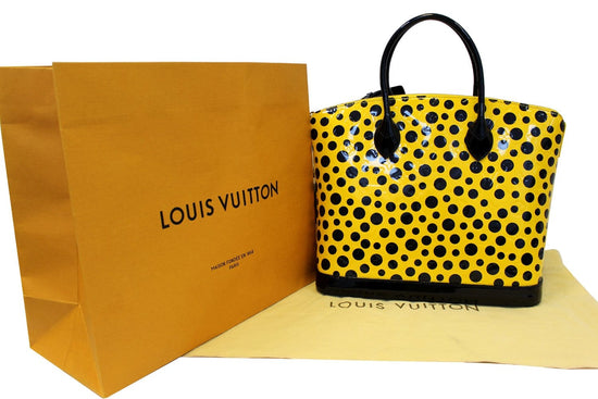 Yayoi Kusama x Louis Vuitton Yellow Monogram Vernis Dots Infinity Lockit MM  QJB0AI1GYA003