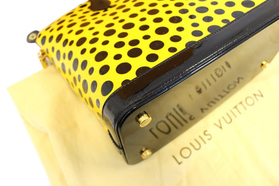 Yayoi Kusama x Louis Vuitton Yellow Monogram Vernis Dots Infinity Lockit MM  QJB0AI1GYA003