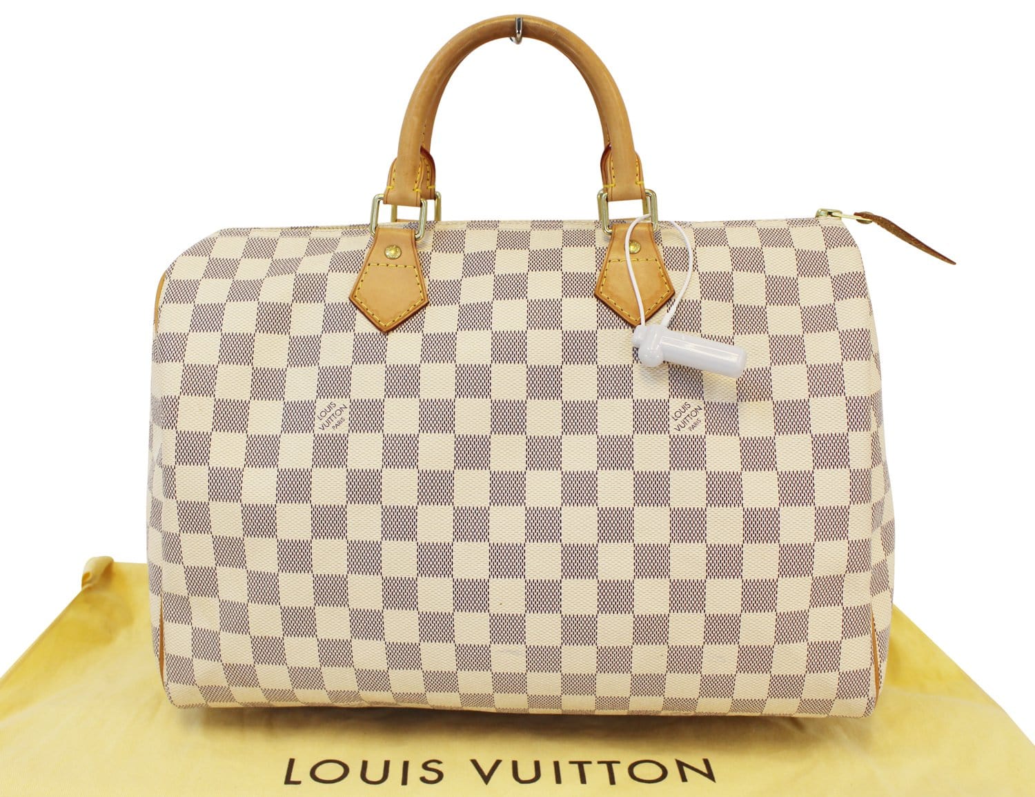 Louis Vuitton Speedy 35 Damier Azur canvas with lock and key