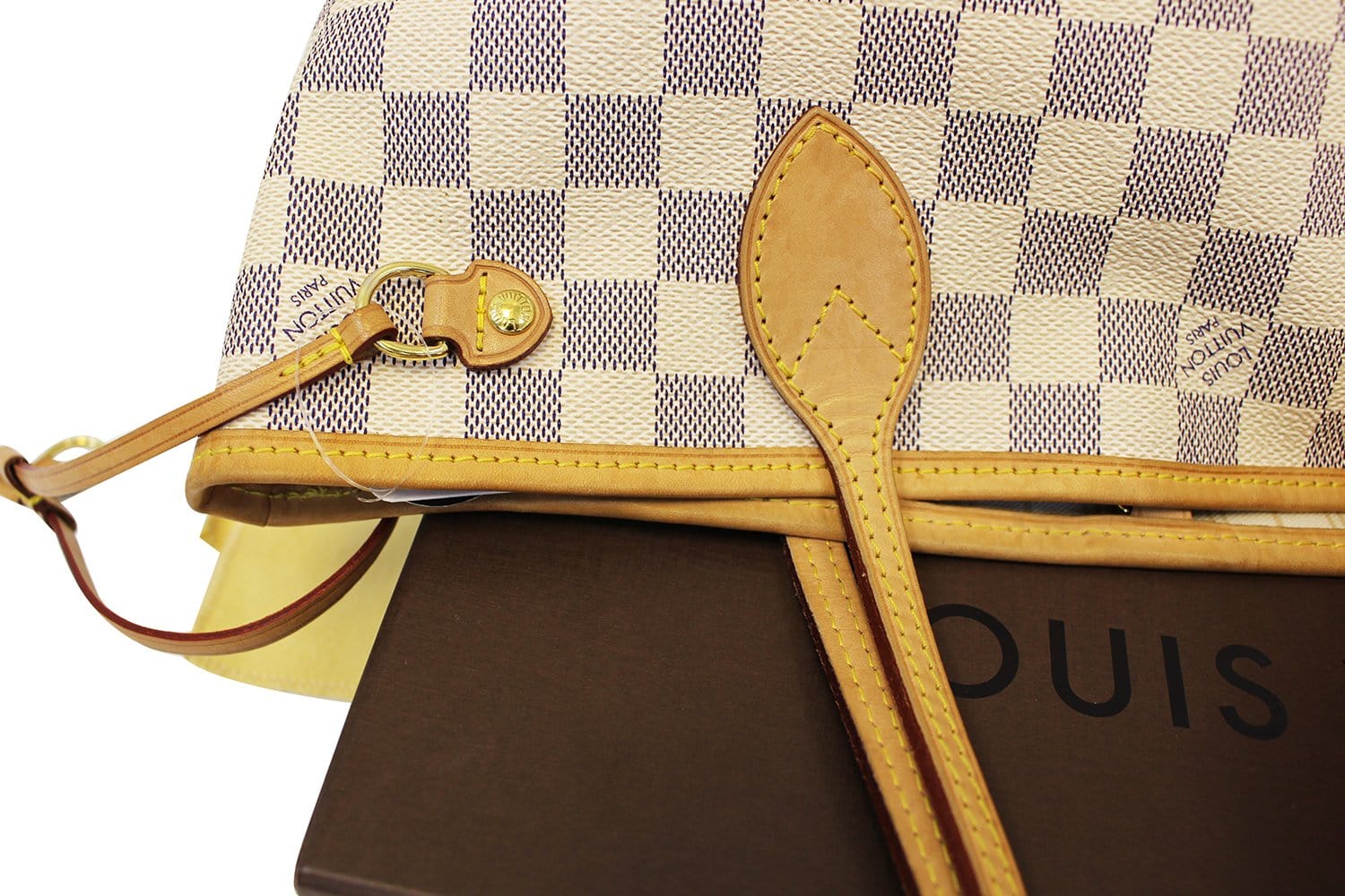 LOUIS VUITTON Damier Azur Coated Canvas Neverfull PM at 1stDibs