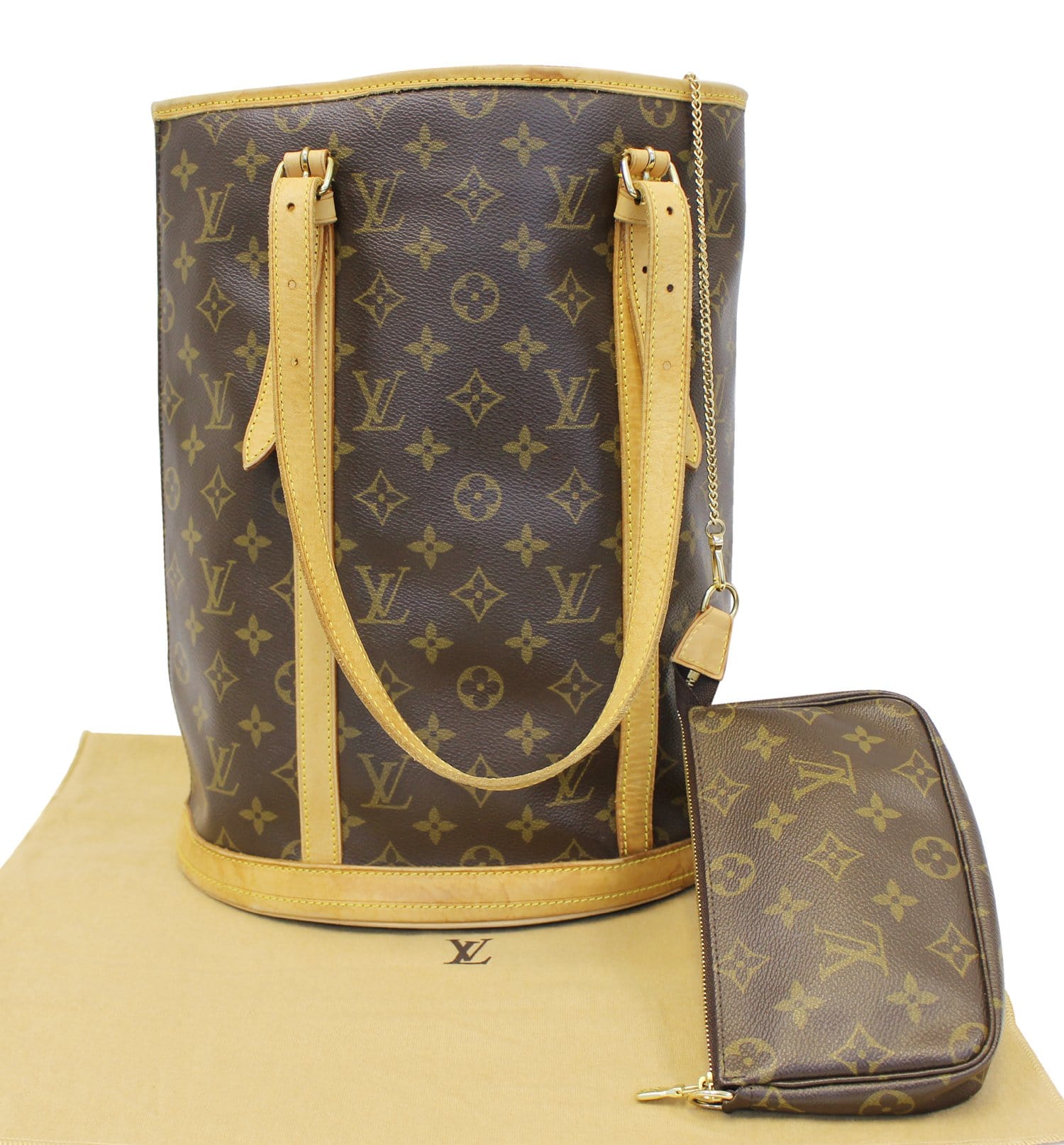 LOUIS VUITTON Monogram Brown Bucket GM Shoulder Bag | Dallas Designer Handbags