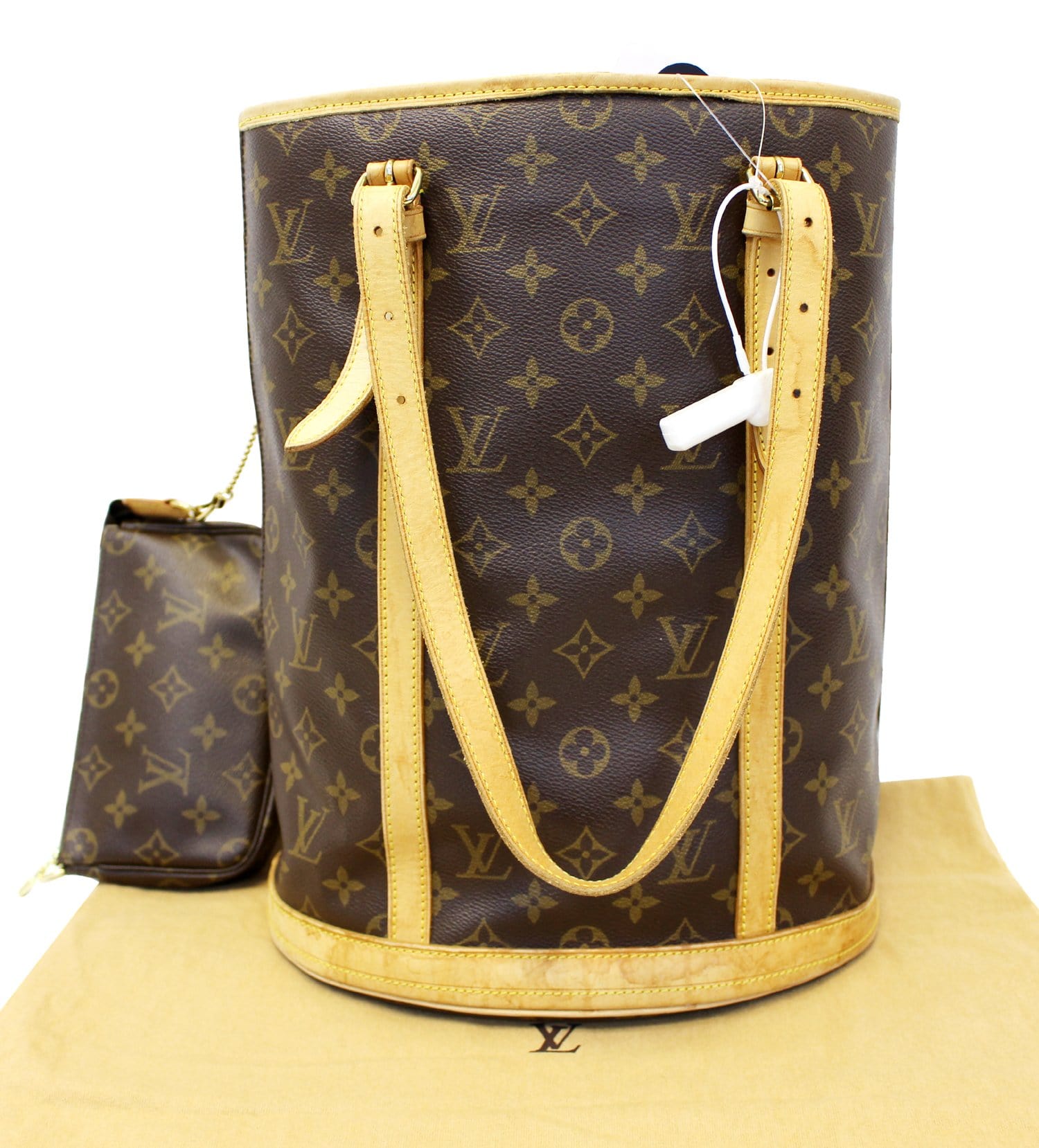 LOUIS VUITTON Monogram Brown Bucket GM Shoulder Bag