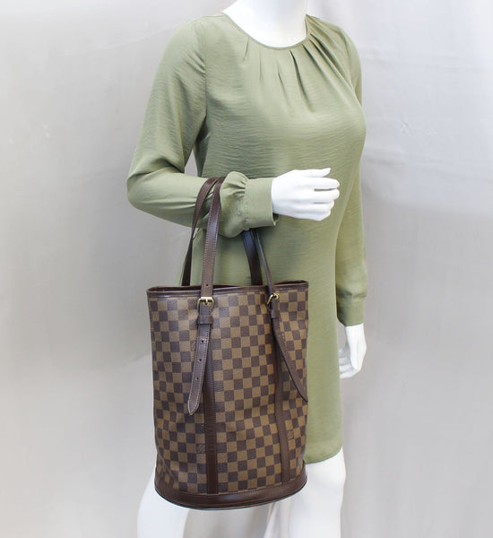 LOUIS VUITTON Damier Ebene Bucket GM Shoulder Bag N42236 LV Auth