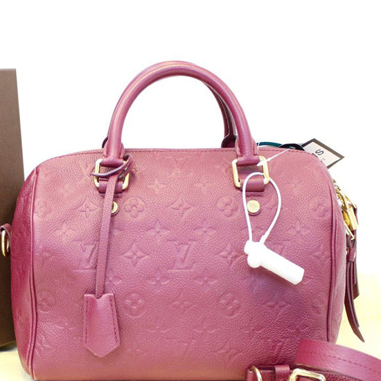 Louis Vuitton Rose Jaipur Monogram Empreinte Leather Speedy 25 Bandouliere Bag