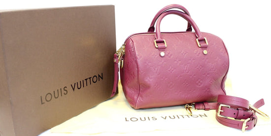 Louis Vuitton Speedy 25 Handbag in Raspberry Pink Empreinte Monogram