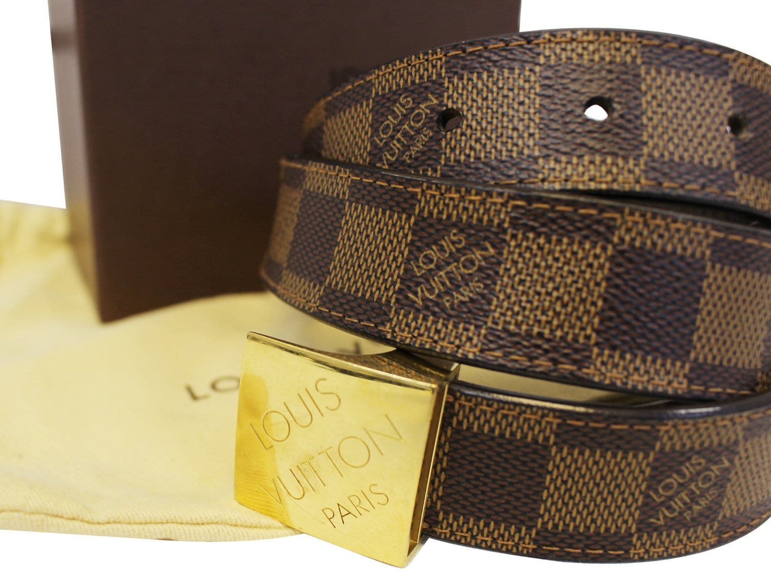 Louis Vuitton LV Initiales 40mm Reversible Belt Brown Damier Ebene. Size 110 cm
