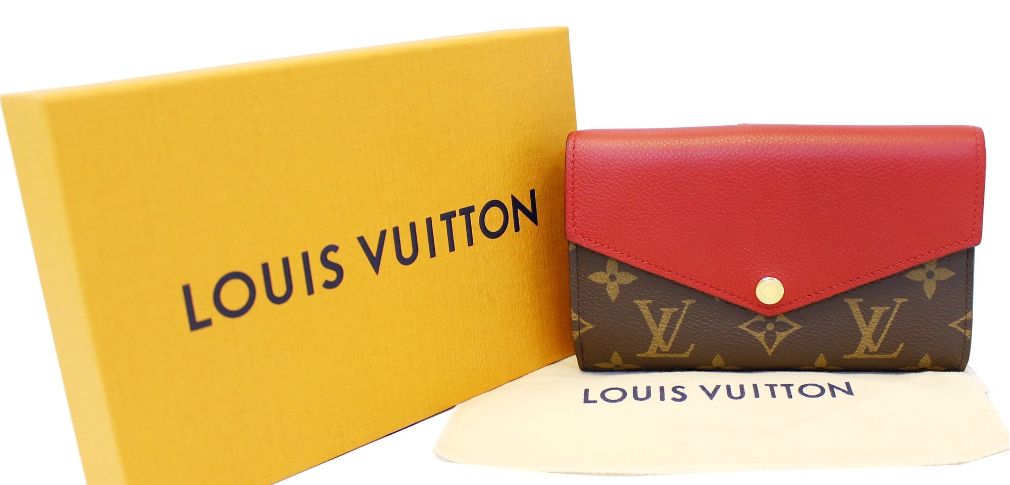 Auth LOUIS VUITTON Monogram Pallas Compact Wallet Cerise (Cherry)  Leather/Canvas