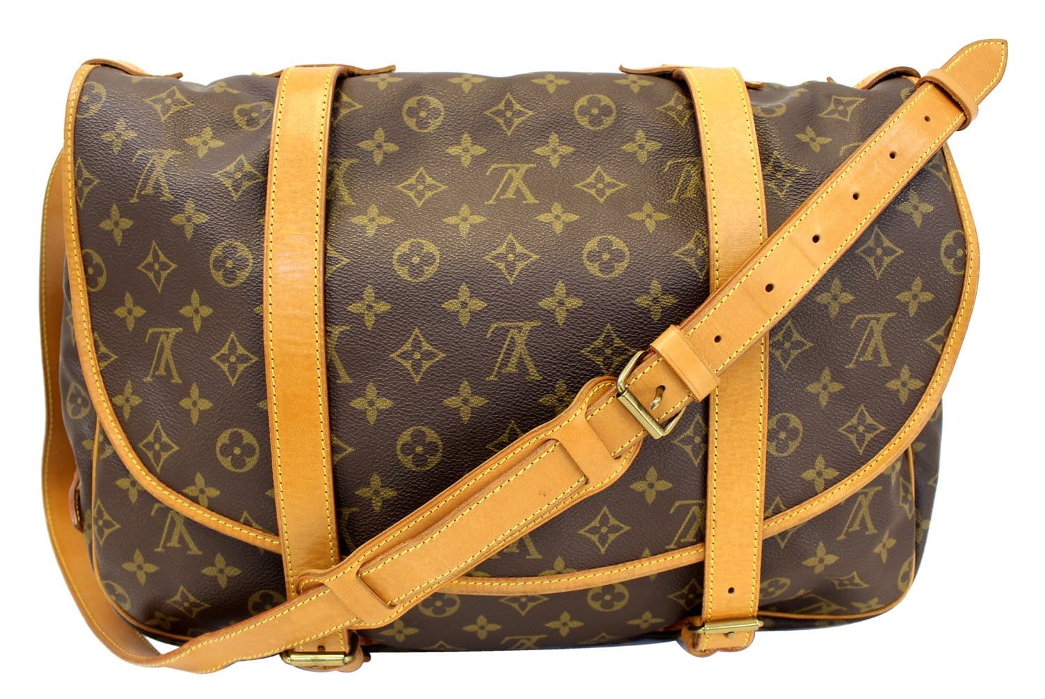 Louis Vuitton Saumur 43 Brown Canvas Shoulder Bag (Pre-Owned)