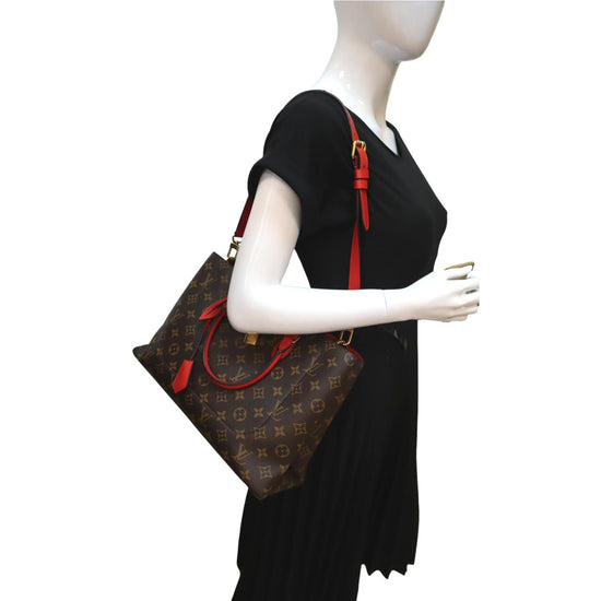 Flower tote cloth tote Louis Vuitton Burgundy in Cloth - 30495707