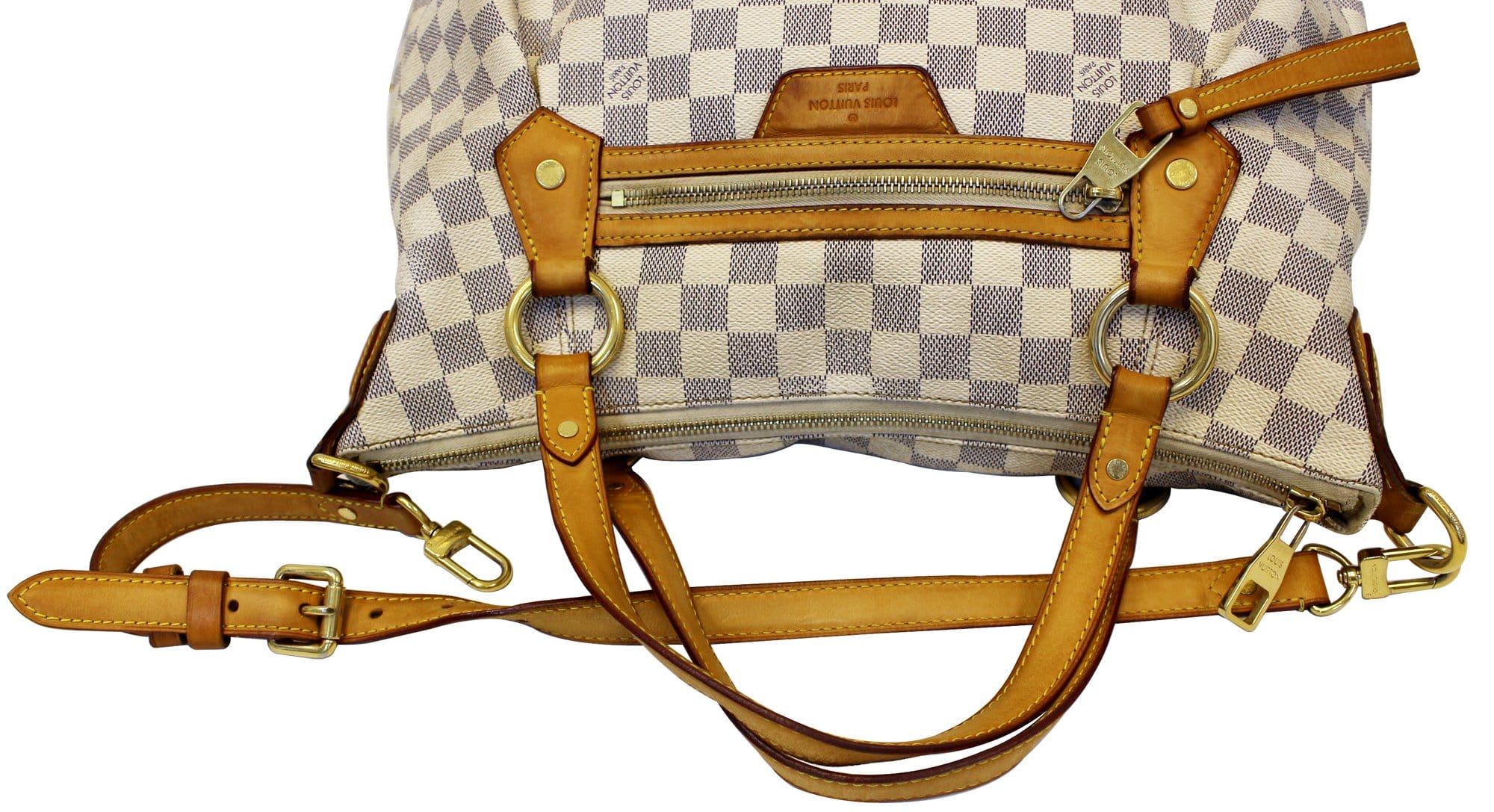 LOUIS VUITTON Damier Azur Evora MM Tote Shoulder Bag