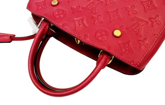 LOUIS VUITTON Montaigne BB Empreinte Leather Shoulder Bag Cherry-US