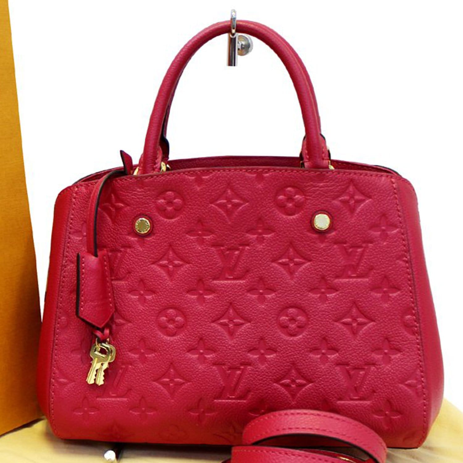 Louis Vuitton Pink Monogram Empreinte Montaigne BB QJB0B71DP2036