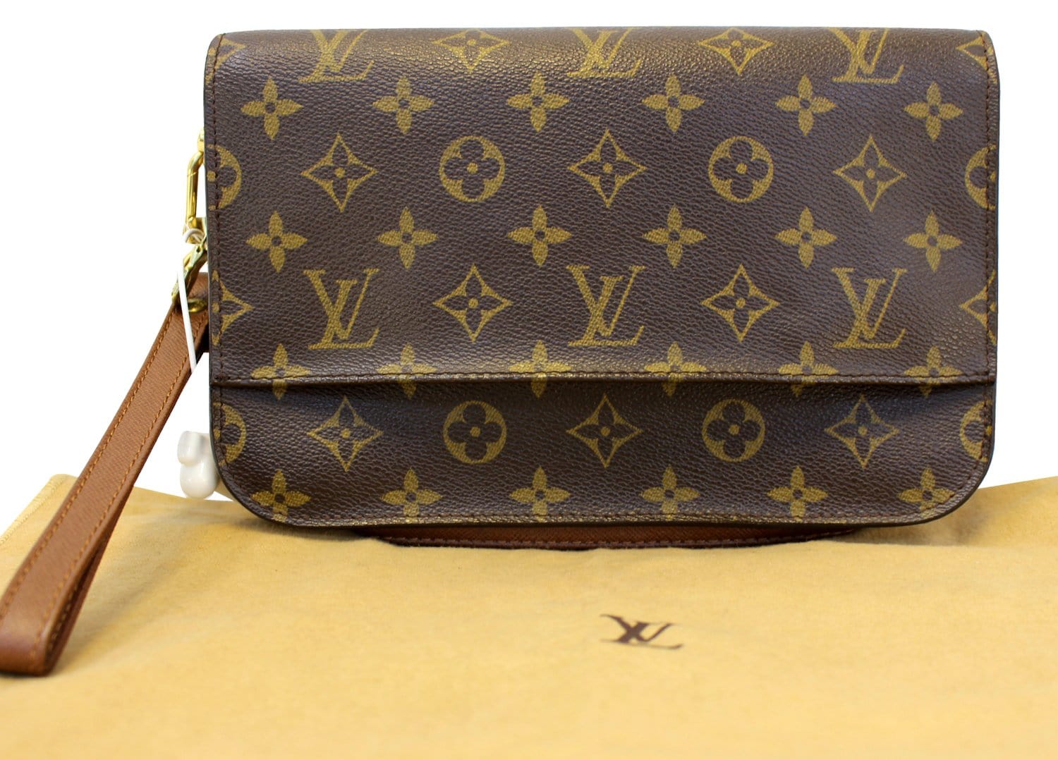 Louis Vuitton - Authenticated Orsay Clutch Bag - Cloth Brown for Women, Very Good Condition