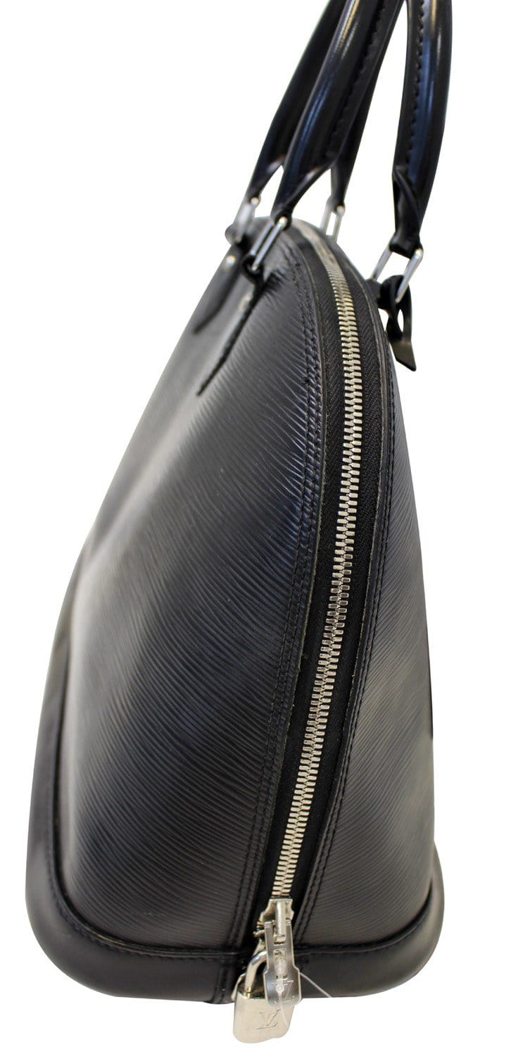 LOUIS VUITTON Black Epi Leather Alma GM Satchel Bag