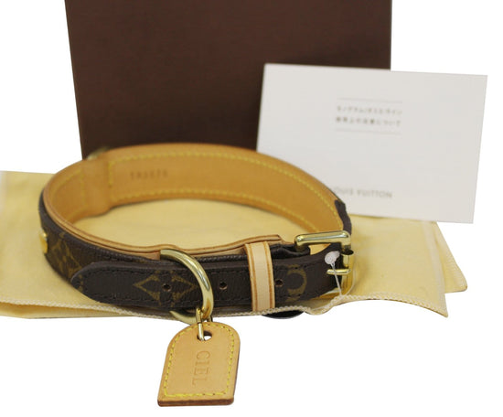 Louis Vuitton Monogram Collier Baxter MM M58071 Dog Collar 35-43 cm