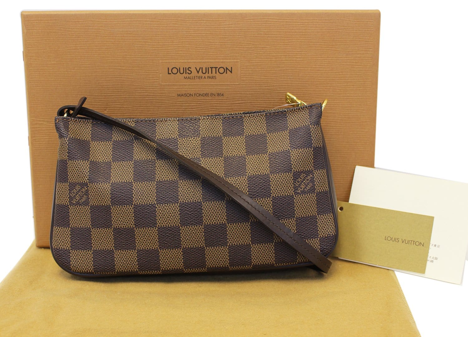 Louis Vuitton Navona Pochette Pouch Handbag Shoulder Bag Damier Ebene –  Timeless Vintage Company