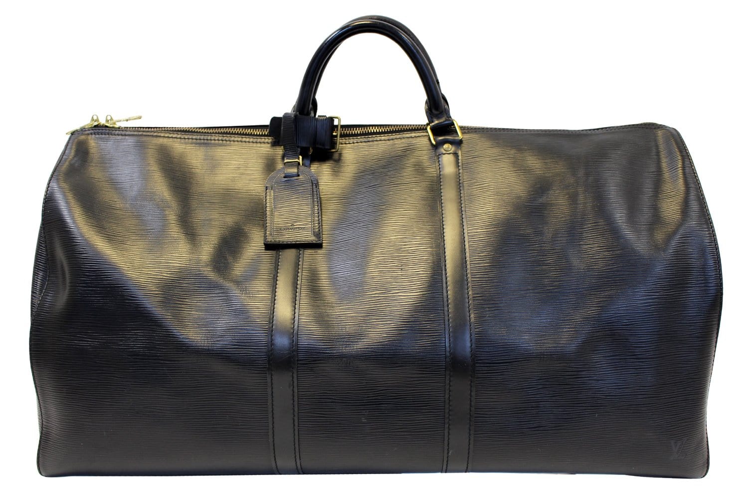 Authentic LOUIS VUITTON Epi Leather Black Keepall 60 Travel Bag E3516
