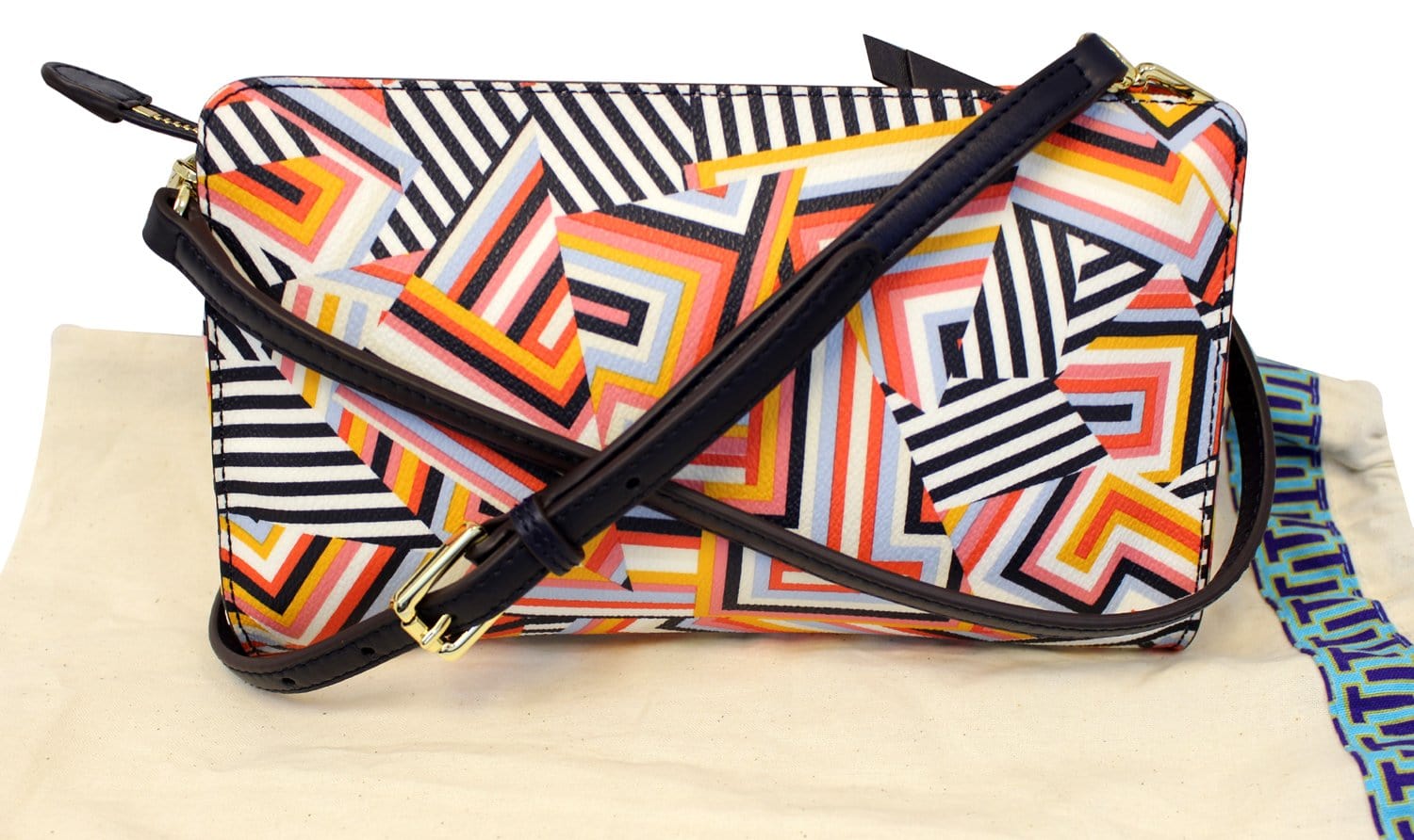 TORY BURCH Kerrington Wallet Crossbody Clutch Cut Out T Print