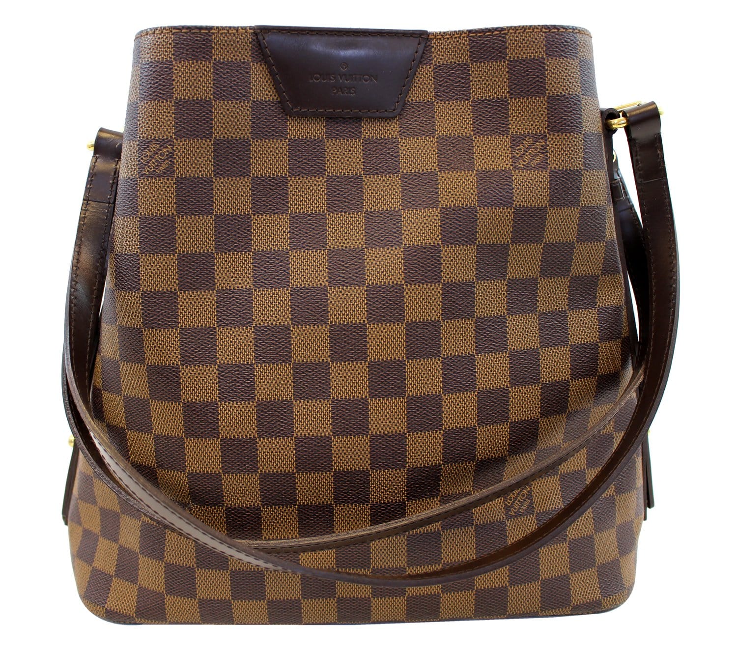 Authentic Louis Vuitton Damier Ebene Canvas Rivington Cabas Tote Shoulder Bag