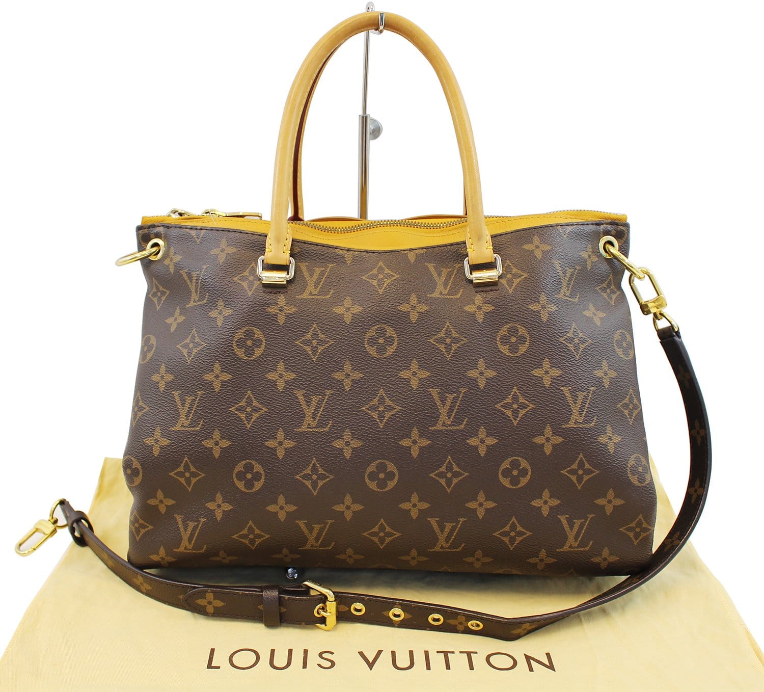 LOUIS VUITTON Safran Monogram Canvas Pallas 2Way Shoulder Bag