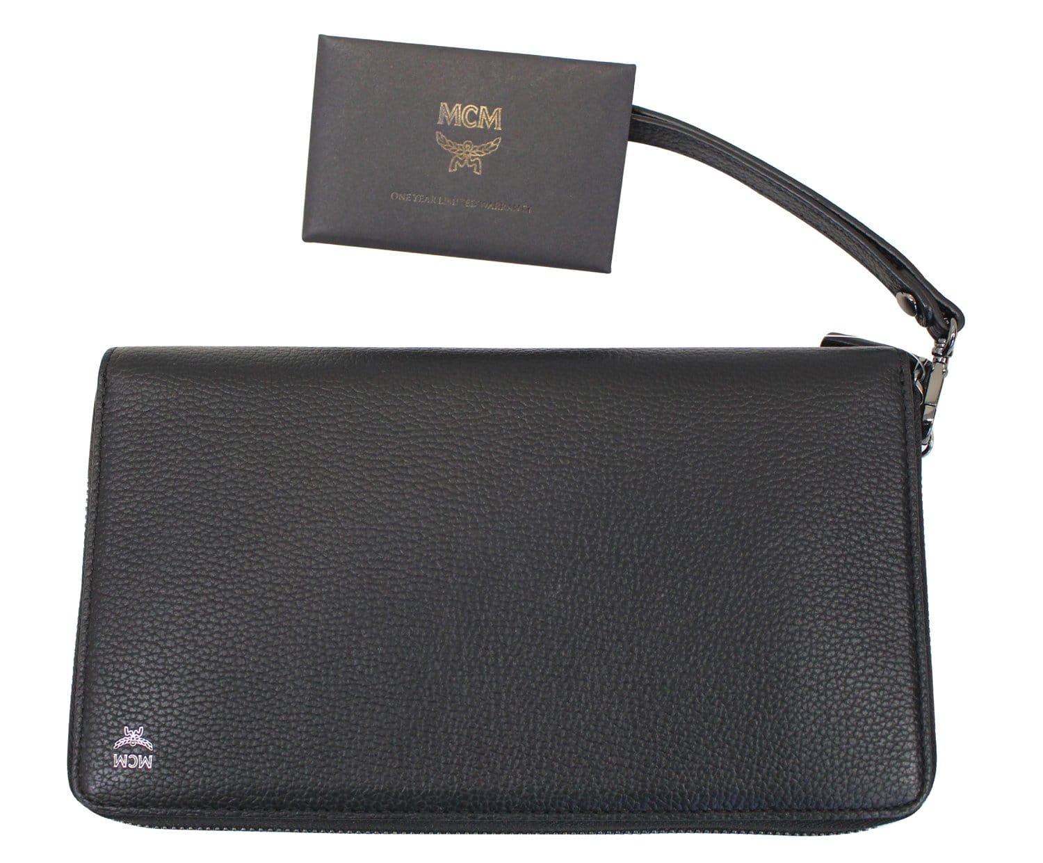 MCM Black Leather XLarage Zip Around Johan Travel Passport Wallet - La