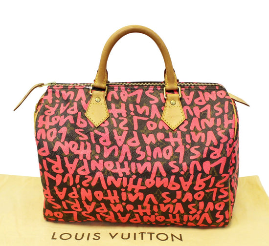 Authentic Louis Vuitton Graffiti Speedy 30 Hot Pink Fuchsia