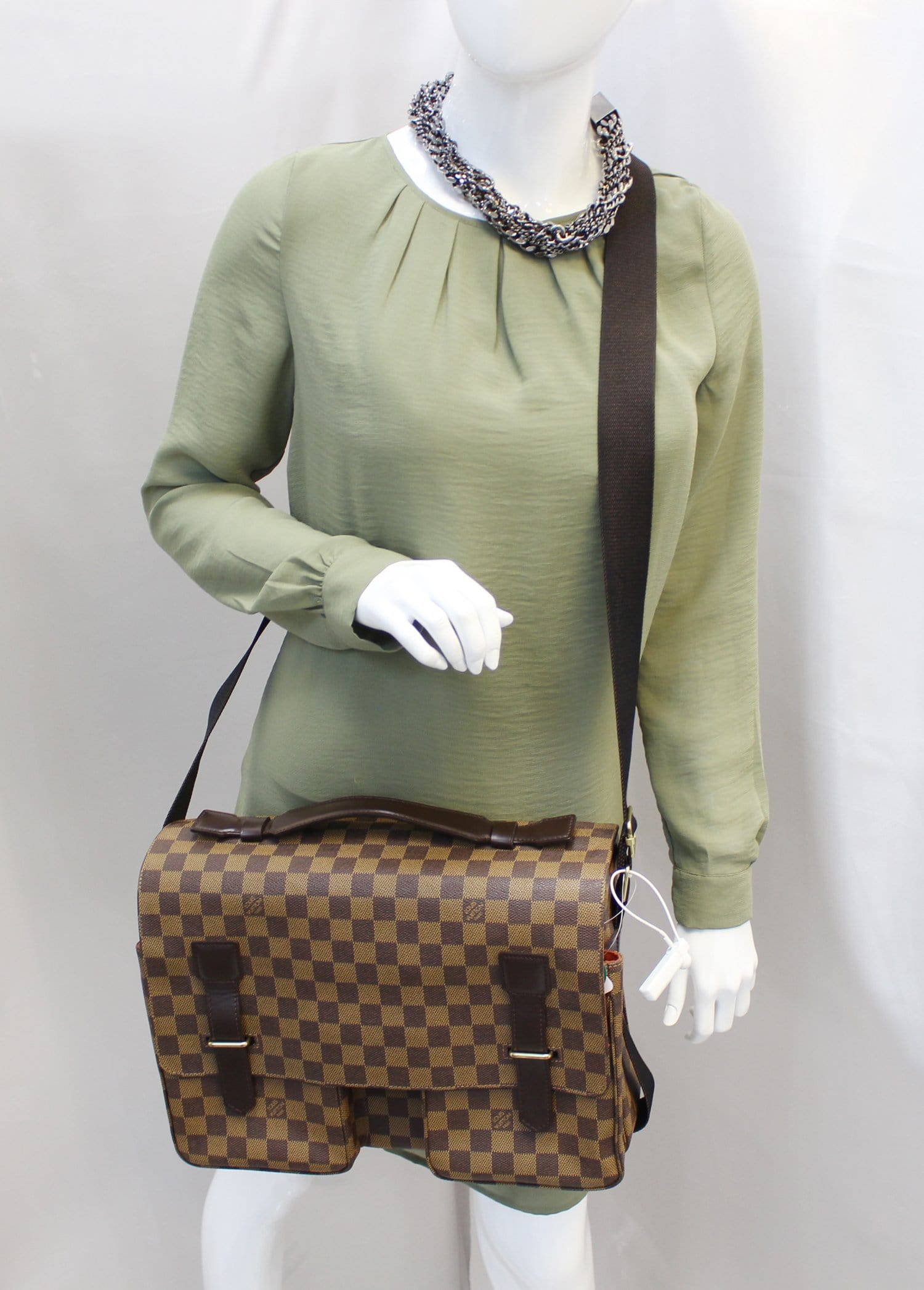 Brown Louis Vuitton Damier Ebene Broadway Crossbody Bag