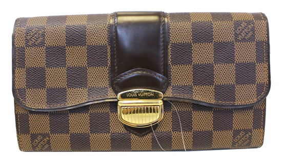 Louis Vuitton Brown Damier Ebene Sistina Portefeuille Wallet Cloth  ref.206271 - Joli Closet