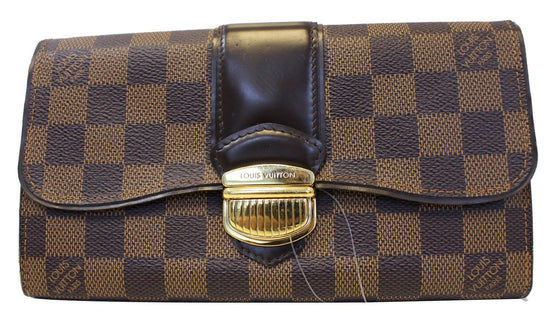 Authentic LOUIS VUITTON Damier Ebene Portefeuille Sistina Long Wallet  #18505