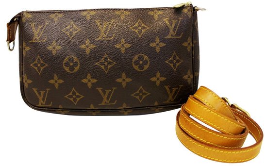 LOUIS VUITTON Monogram Canvas Pochette Long Strap Pouch